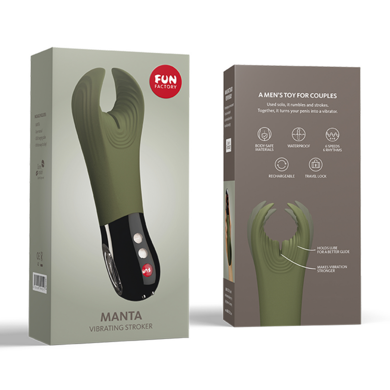 Manta - Vibrerende Masturbator - Mosgroen/Zwart - Afbeelding 2