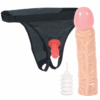 Klassieke dildo met Ultra harnas - 20 cm - Vanille - Afbeelding 5