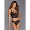 Stretch Mesh en Stretch Galloon Lace Bustier - M - Zwart - Afbeelding 4