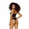 Stretch Mesh en Stretch Galloon Lace Bustier - M - Zwart - Afbeelding 2