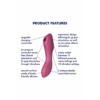 Curvy Trinity 3 - Inbrengbare Air Pulse Vibrator - Rood - Afbeelding 4