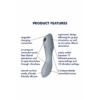 Curvy Trinity 3 - Invoegbare Air Pulse Vibrator - Blauwgrijs - Afbeelding 4