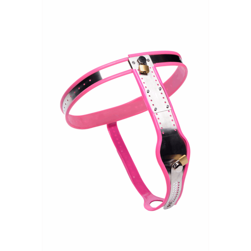 Roestvrijstalen Verstelbare Vrouwen Kinky Chastity Belt - Roze