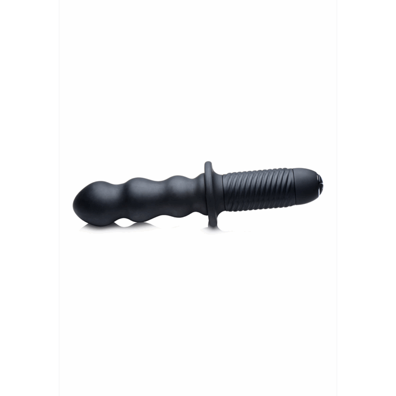 The Groove - Silicone Vibrator with Handle - Black - Afbeelding 3