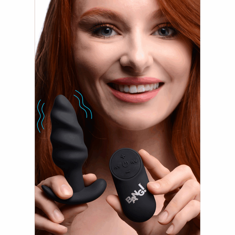Vibrerende Silicone Swirl Butt Plug met Afstandsbediening - Afbeelding 5