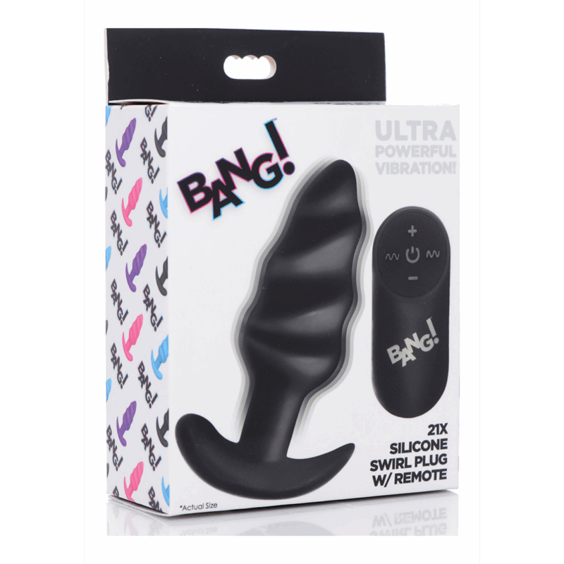 Vibrerende Silicone Swirl Butt Plug met Afstandsbediening - Afbeelding 2