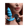 Vibrerende Silicone Swirl Butt Plug met Afstandsbediening - Afbeelding 5
