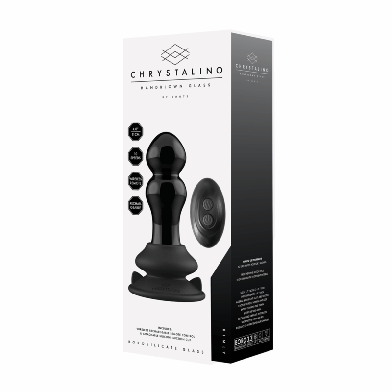 Rimly - Vibrerende Glazen Buttplug met Zuignap - Afbeelding 4