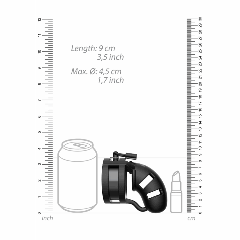Model 18 Chastity Cock Cage met Ballsplitter - 3.5 / 9 cm - Afbeelding 5
