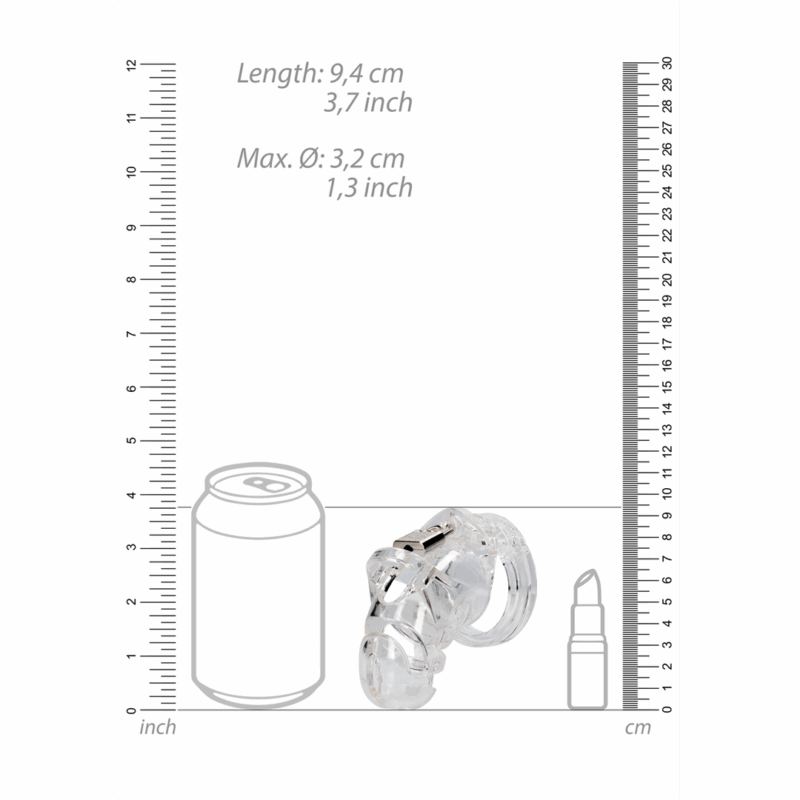 Model 25 - Chastity Cage - 3.5'' / 9 cm - Transparant - Afbeelding 6
