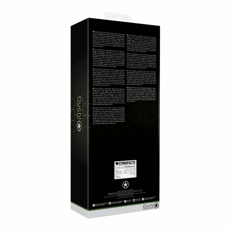 Dijbanden met Riempje en Handboeien - Glow in the Dark - S/M - Afbeelding 3