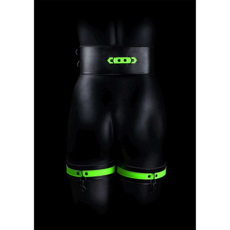 Dijbanden met Riempje en Handboeien - Glow in the Dark - S/M - Afbeelding 6