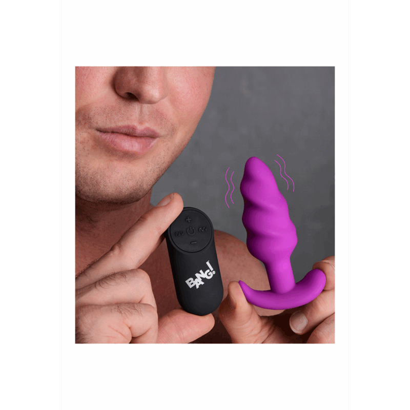 Vibrerende Silicone Swirl Butt Plug met Afstandsbediening - Afbeelding 4