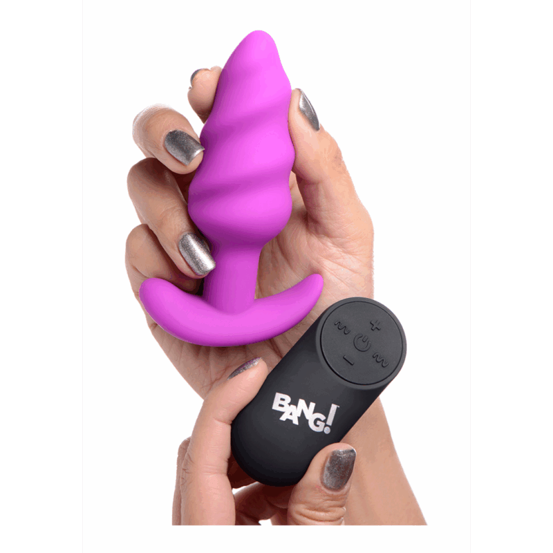 Vibrerende Silicone Swirl Butt Plug met Afstandsbediening - Afbeelding 6
