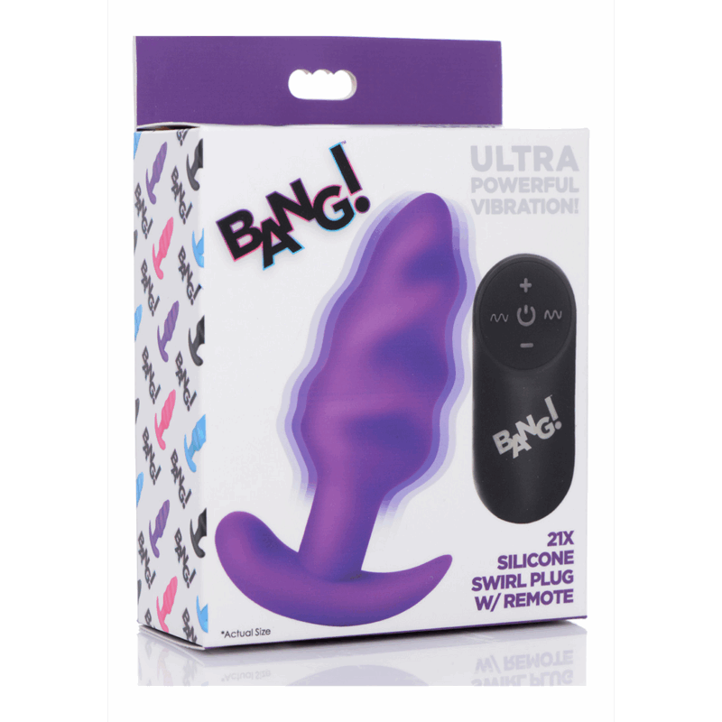 Vibrerende Silicone Swirl Butt Plug met Afstandsbediening - Afbeelding 2