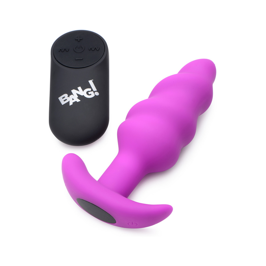 Vibrerende Silicone Swirl Butt Plug met Afstandsbediening