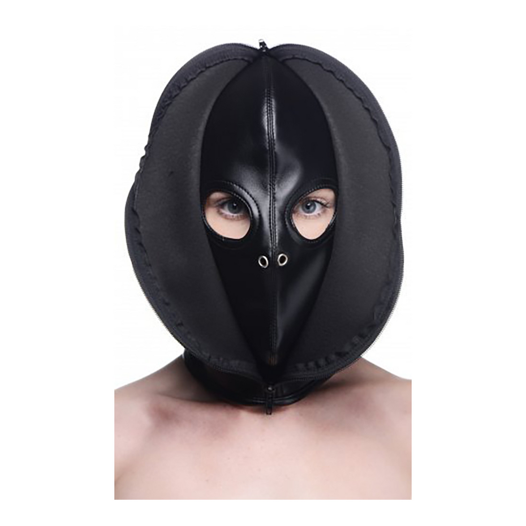 Bondagemasker met rits aan de voorkant