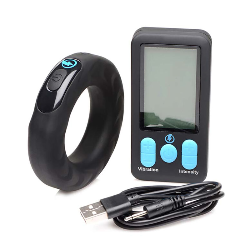 Vibrerende en E-Stim Siliconen Cockring + Afstandsbediening - Afbeelding 4