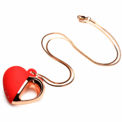 Vibrerende Silikon Hart Ketting - Rood