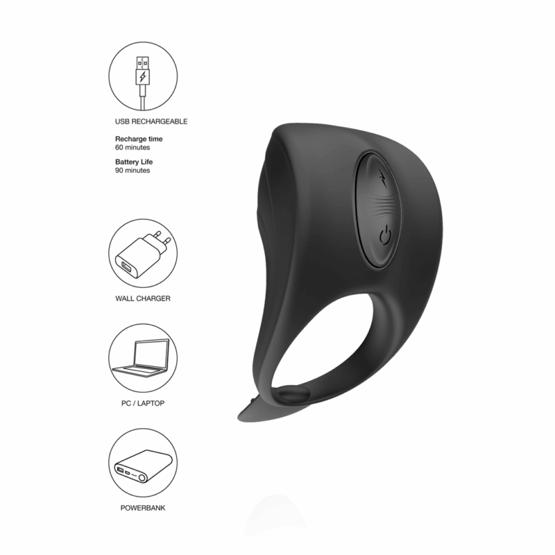 E-Stimulation Cockring / C-Spot Massager - Afbeelding 6