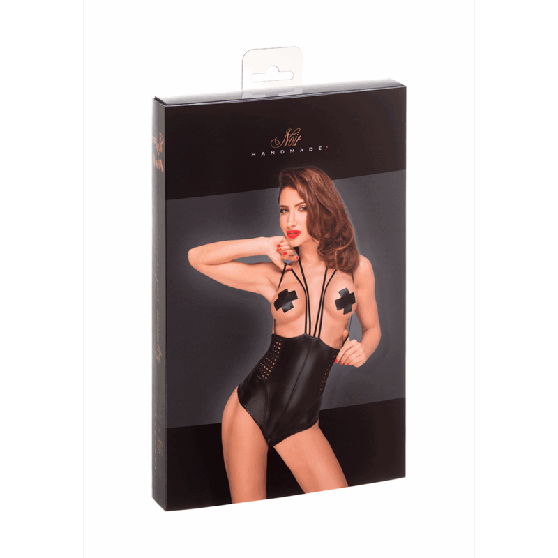 Wetlook body with multistraps - Black - Afbeelding 2