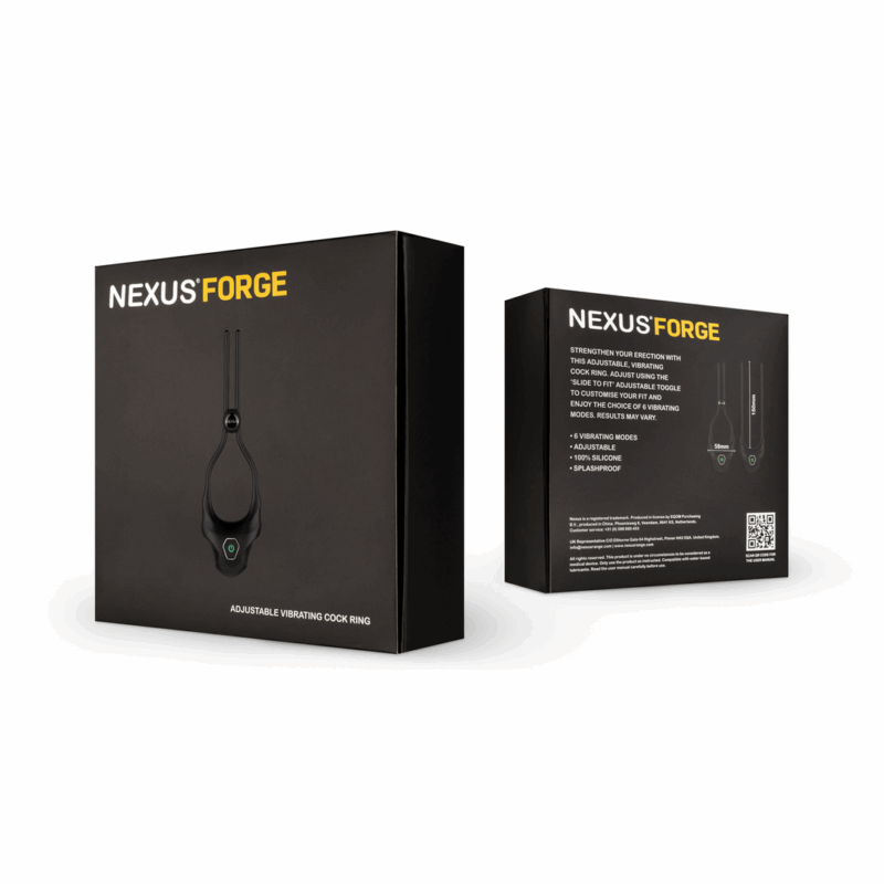 Forge - Vibrerende Verstelbare Lasso Silicone Cockring - Zwart - Afbeelding 4