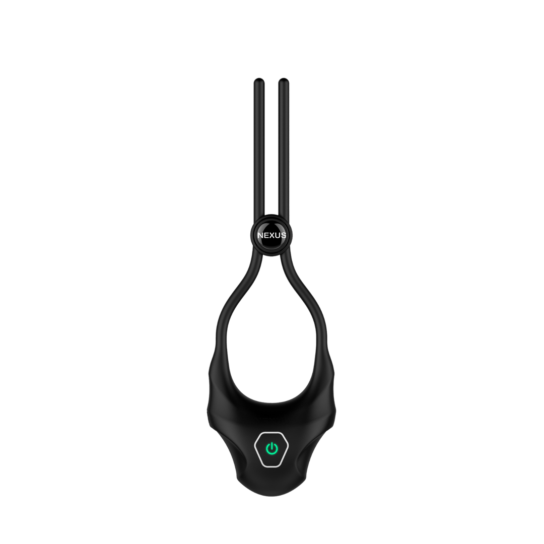 Forge - Vibrerende Verstelbare Lasso Silicone Cockring - Zwart