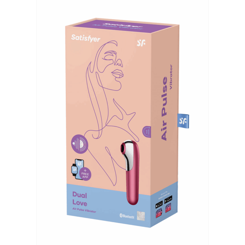 Dual Love - Air Pulse Vibrator - Rood - Afbeelding 2