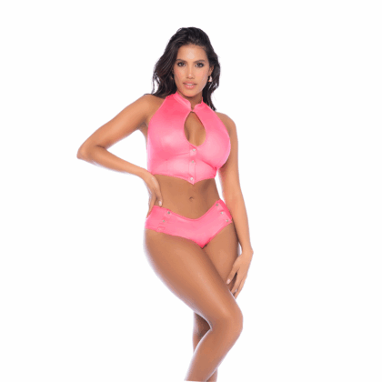 Conjunto de Dos Piezas - L/XL - Rosa Brillante