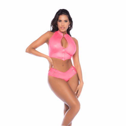 Conjunto de Dos Piezas - S/M - Rosa Brillante