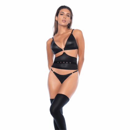 Conjunto de tres piezas - S/M - Negro