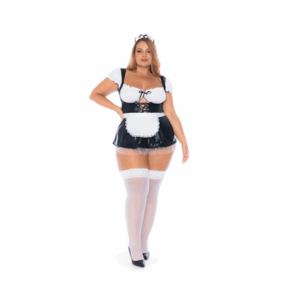 Disfraz de Sirvienta Francesa - Vestido - 1/2X - Negro/Blanco