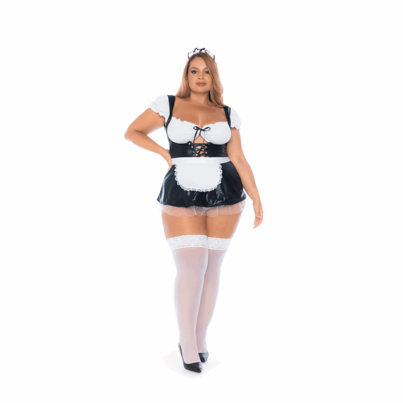Disfraz de Sirvienta Francesa - Vestido - 3/4X - Negro/Blanco
