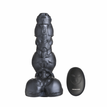 Cyborg Cock - Dildo de Silicona con Movimiento y Vibración - Plata