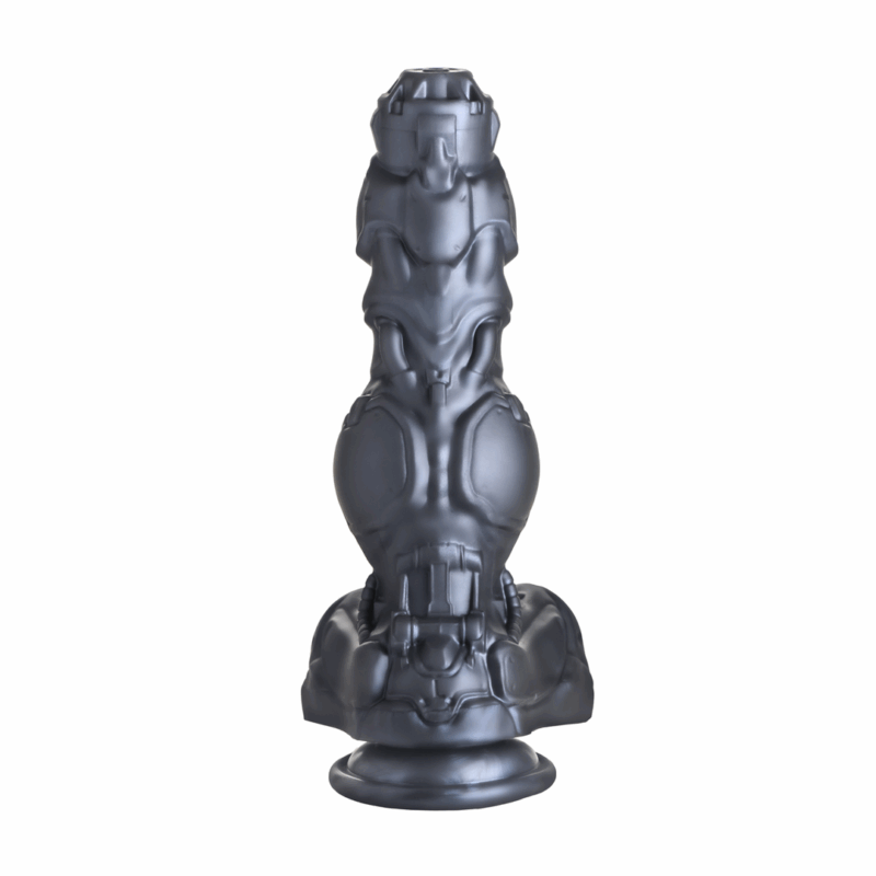 Cyborg Cock - Dildo de Silicona con Movimiento y Vibración - Plata - Afbeelding 4