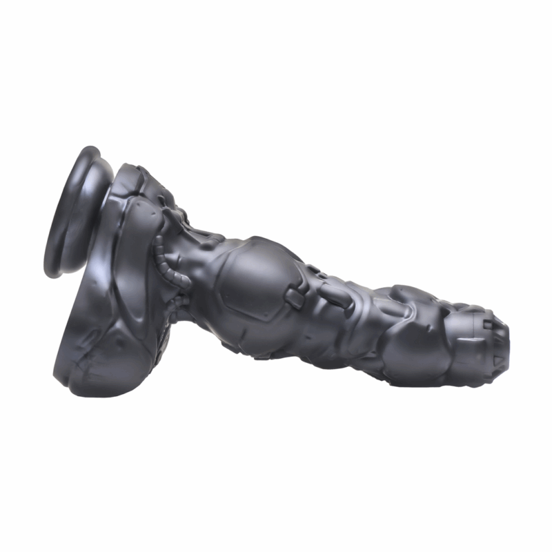 Cyborg Cock - Dildo de Silicona con Movimiento y Vibración - Plata - Afbeelding 5