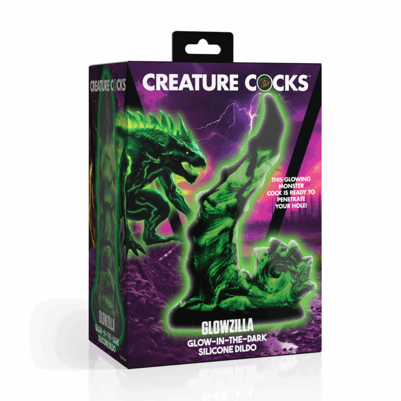 Glowzilla - Dildo de silicona que brilla en la oscuridad - Verde/Negro - Afbeelding 2