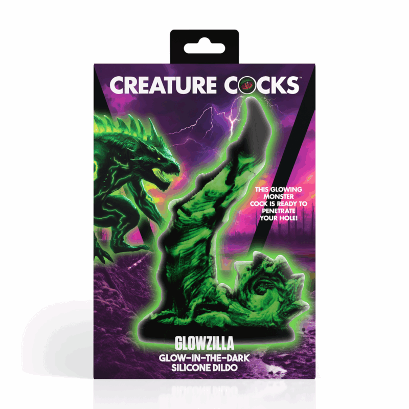 Glowzilla - Dildo de silicona que brilla en la oscuridad - Verde/Negro - Afbeelding 3