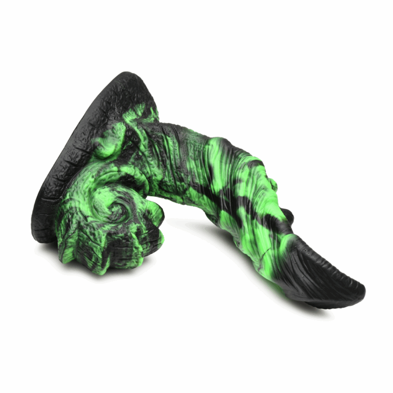Glowzilla - Dildo de silicona que brilla en la oscuridad - Verde/Negro - Afbeelding 4