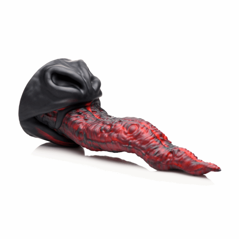 Dragon Tongue - Dildo de Silicona - Rojo/Negro - Afbeelding 4