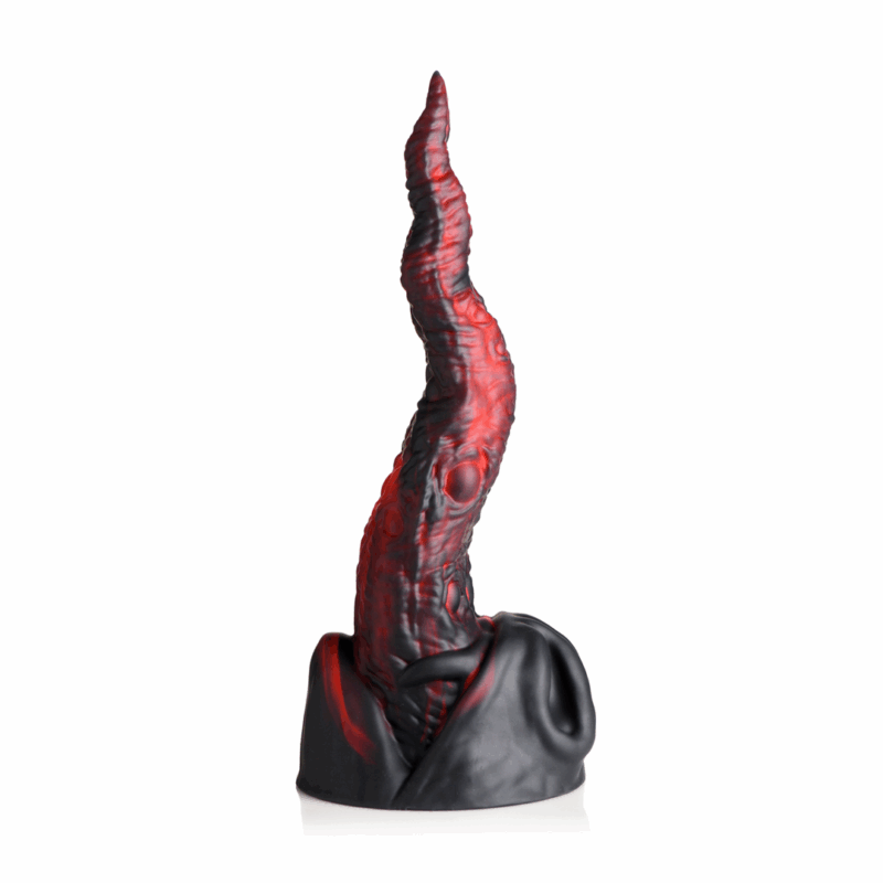 Dragon Tongue - Dildo de Silicona - Rojo/Negro