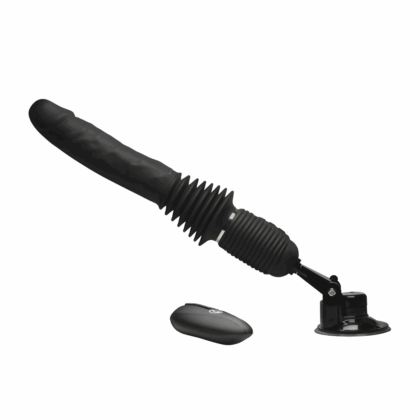 Ultimate Power Pounder - Dildo de silicona vibrante y con empuje con control remoto - Negro