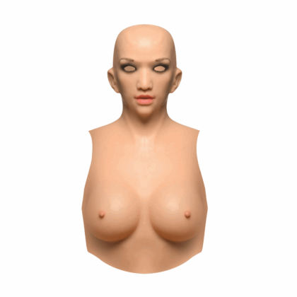 Traje de Piel Sexy - Cabeza de Silicona y Pechos Talla C