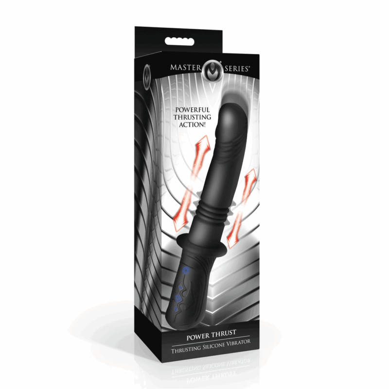 Power Thrust - Vibrador de Silicona con Movimiento de Empuje - Negro - Afbeelding 2
