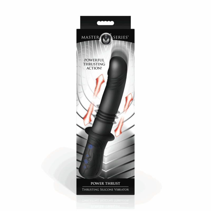 Power Thrust - Vibrador de Silicona con Movimiento de Empuje - Negro - Afbeelding 3
