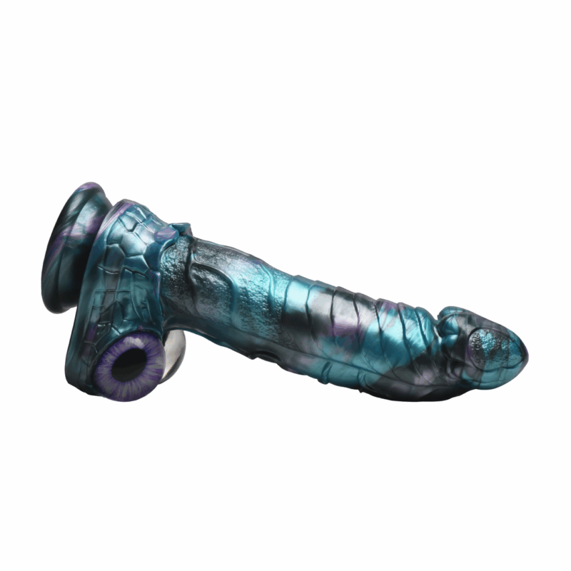 Astro-Thrust - Dildo de Silicona con Movimiento y Vibración - Azul/Púrpura - Afbeelding 4