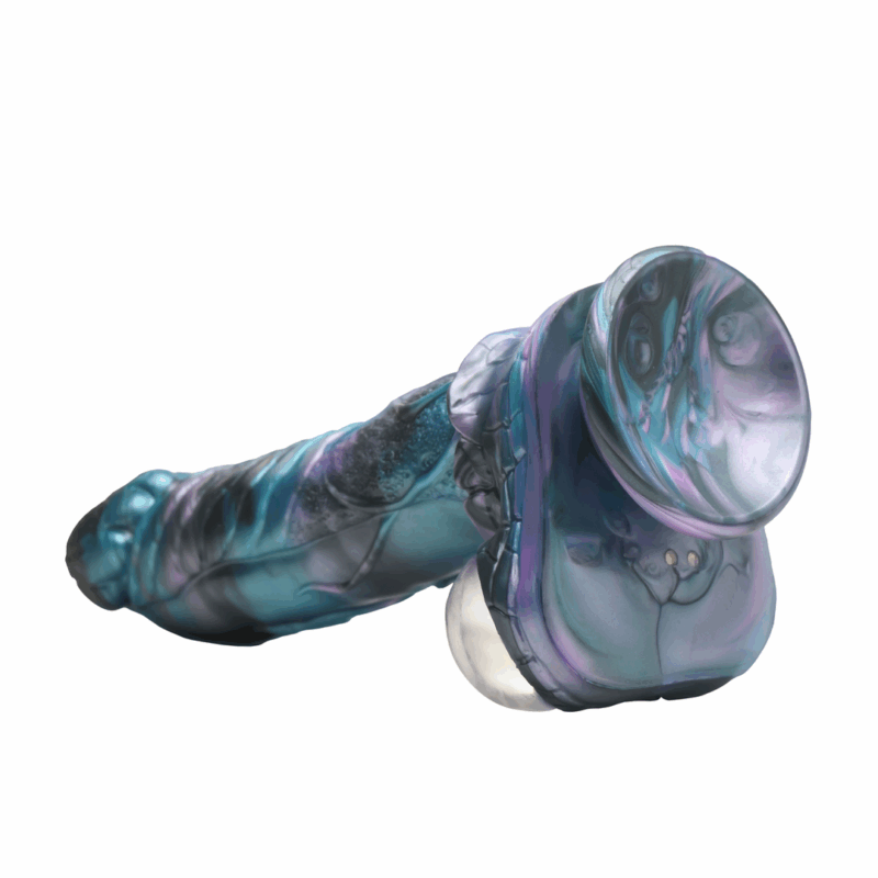 Astro-Thrust - Dildo de Silicona con Movimiento y Vibración - Azul/Púrpura - Afbeelding 5