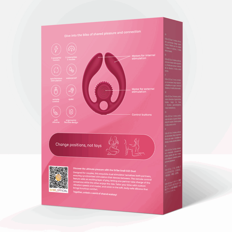 GIZI Duo - Estimulador Doble para Parejas - Burdeos - Afbeelding 3