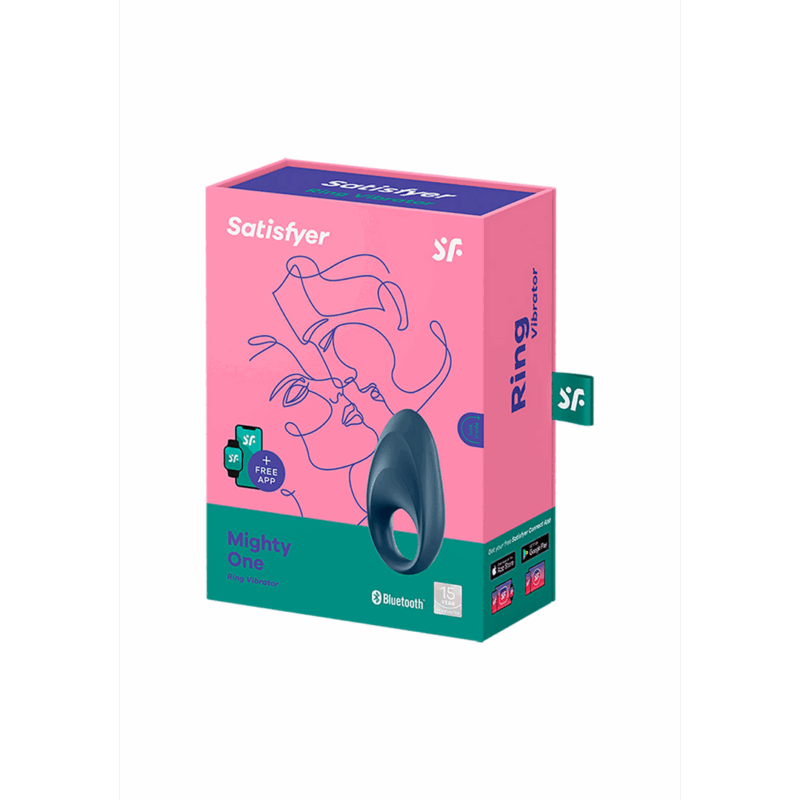 Mighty One - Vibrerende Cockring - Blauw - Afbeelding 2