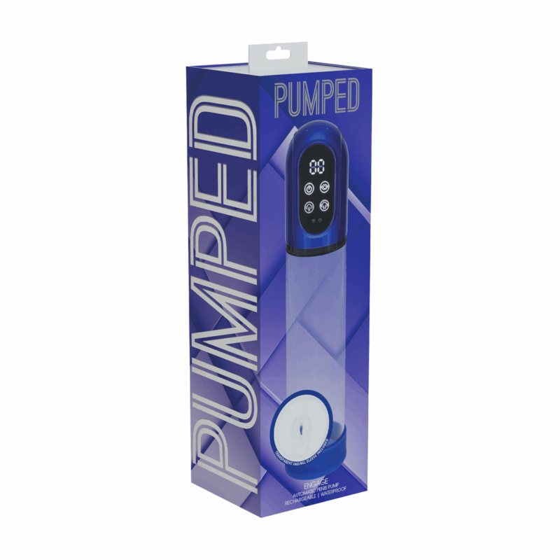 Engage - Automatische Waterdichte Penis Pomp en Masturbator - Metallic Blauw - Afbeelding 2